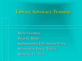 Library Advocacy Training
