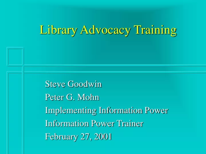 library advocacy training