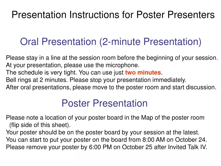 presentation instructions for poster presenters