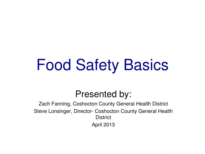 food safety basics
