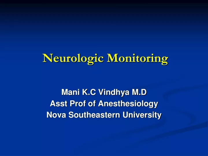 neurologic monitoring