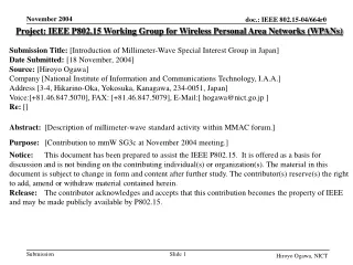 Project: IEEE P802.15 Working Group for Wireless Personal Area Networks (WPANs)