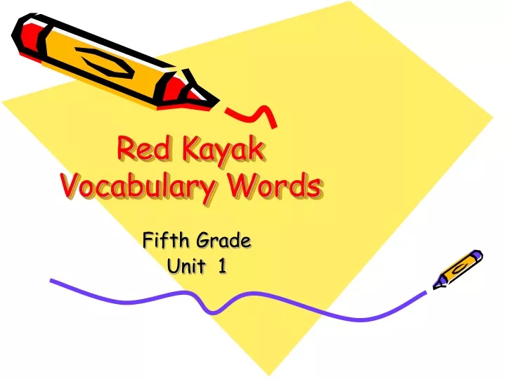red kayak vocabulary words