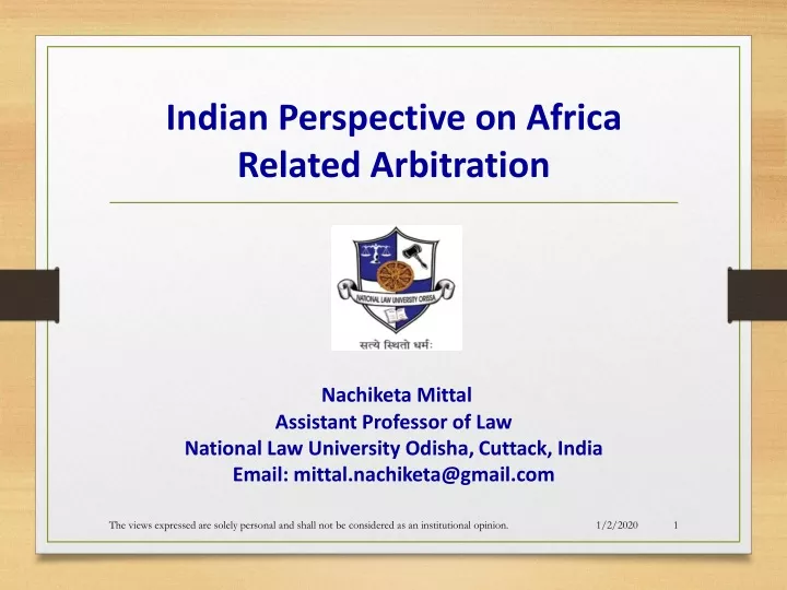 indian perspective on africa related arbitration