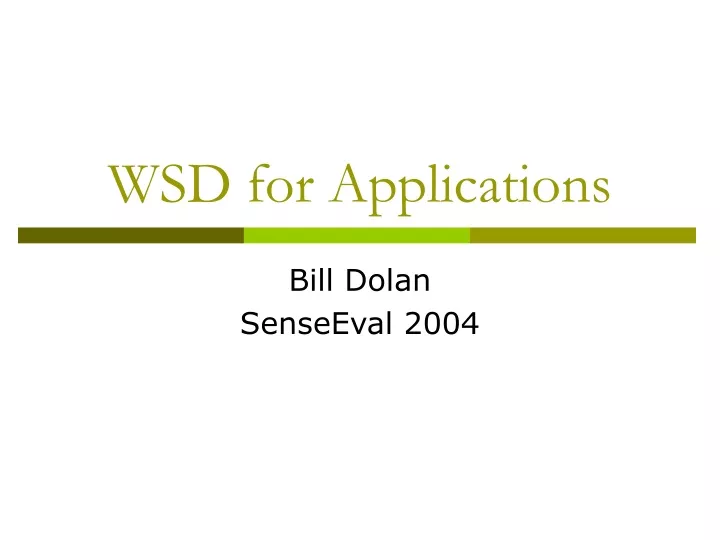 wsd for applications