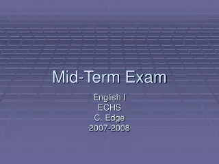 Mid-Term Exam