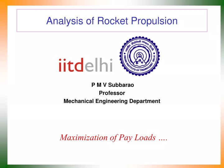 analysis of rocket propulsion