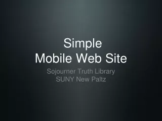 Simple Mobile Web Site