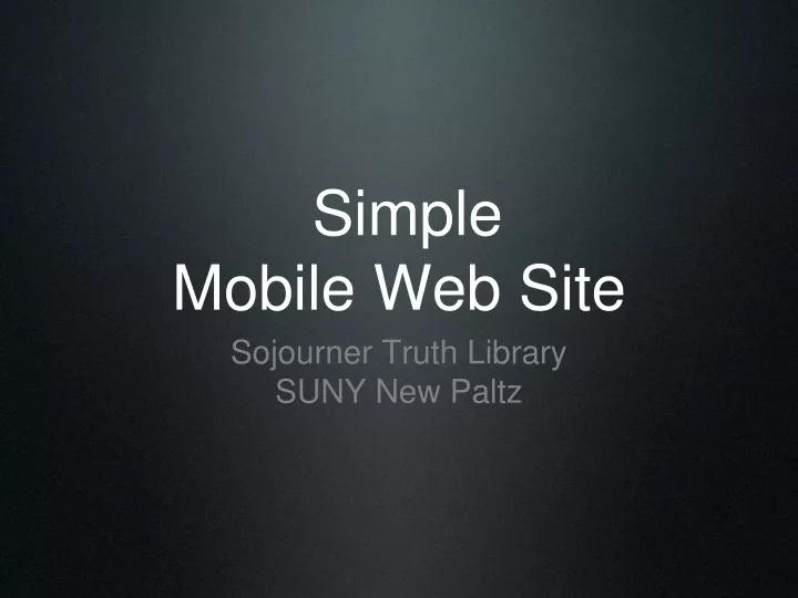 simple mobile web site