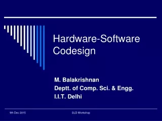Hardware-Software Codesign