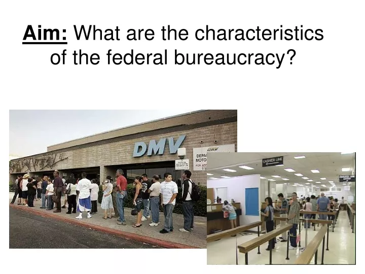 aim what are the characteristics of the federal bureaucracy