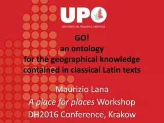 GO!  an ontology  for the geographical knowledge  contained in classical Latin texts