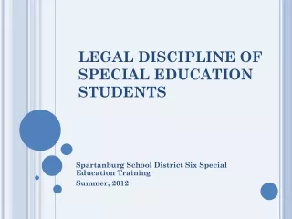 LEGAL DISCIPLINE OF SPECIAL EDUCATION STUDENTS
