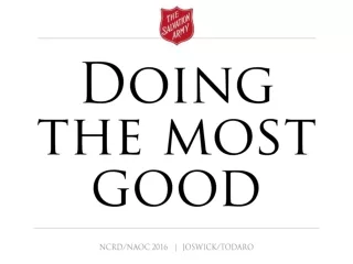 Doing  the most  good