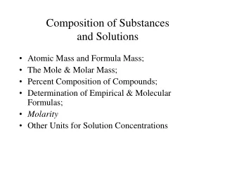 Composition of Substances  and Solutions