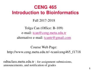 CENG 465 Introduction to Bioinformatics