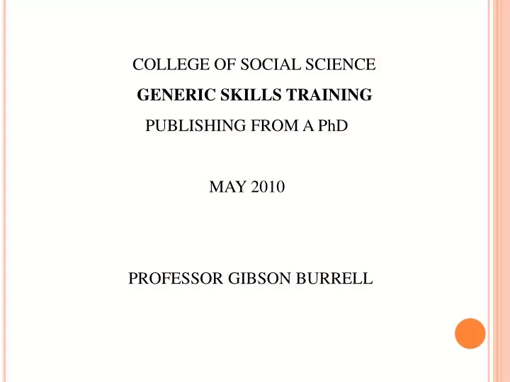 college of social science generic skills training
