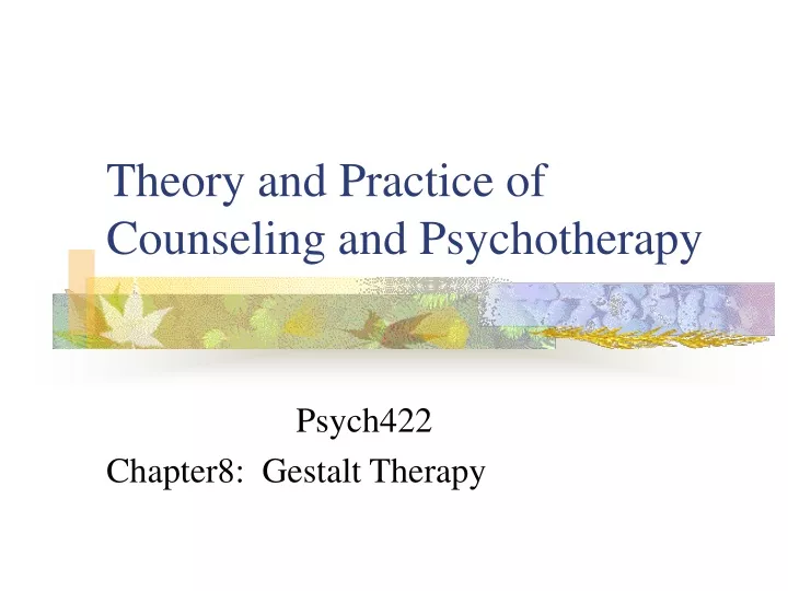 theory and practice of counseling and psychotherapy