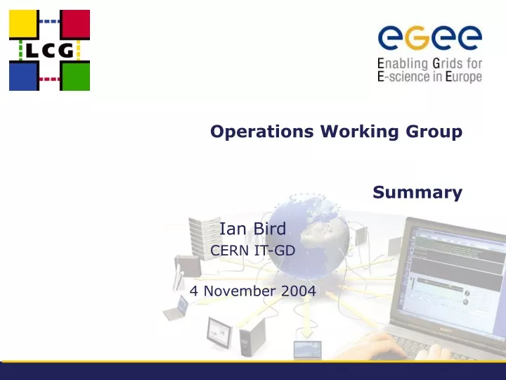 operations working group summary