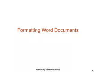 Formatting Word Documents