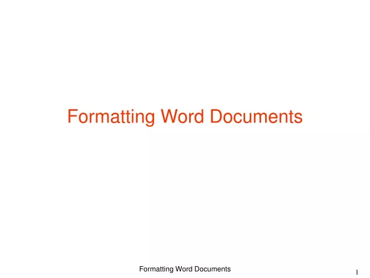 formatting word documents