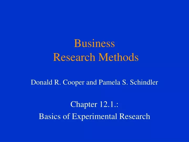 business research methods donald r cooper and pamela s schindler