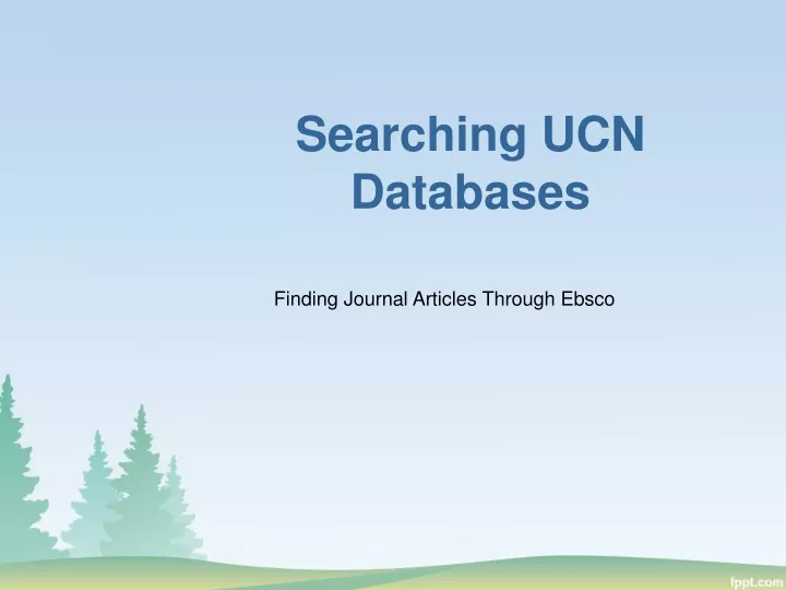 searching ucn databases