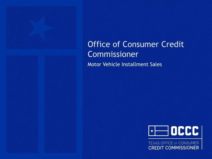 office of consumer credit commissioner