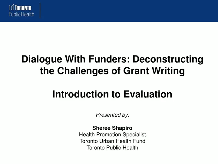dialogue with funders deconstructing