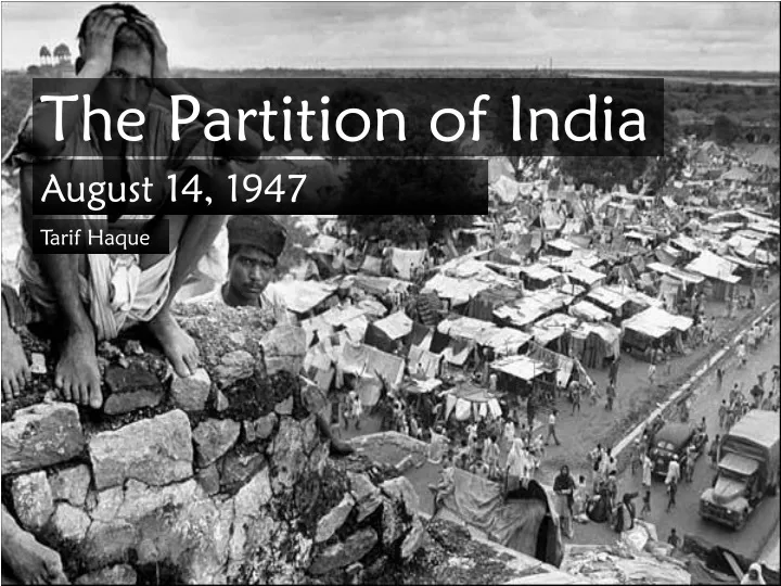the partition of india