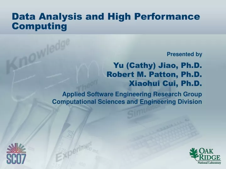 data analysis and high performance computing
