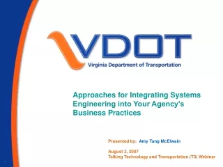 Approaches for Integrating Systems Engineering into Your Agency’s Business Practices