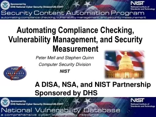 Automating Compliance Checking, Vulnerability Management, and Security Measurement
