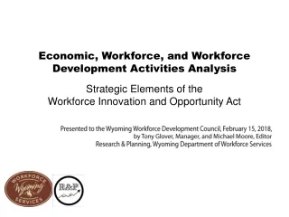 Strategic Elements of the  Workforce Innovation and Opportunity Act