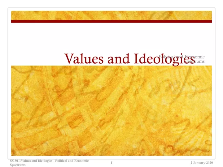 values and ideologies