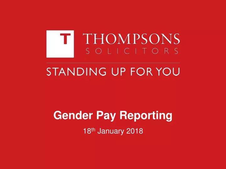 gender pay reporting 18 th january 2018