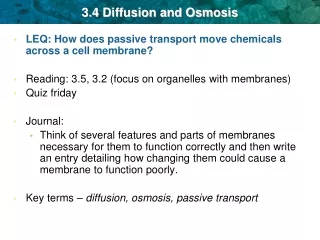 3.4 Diffusion and Osmosis