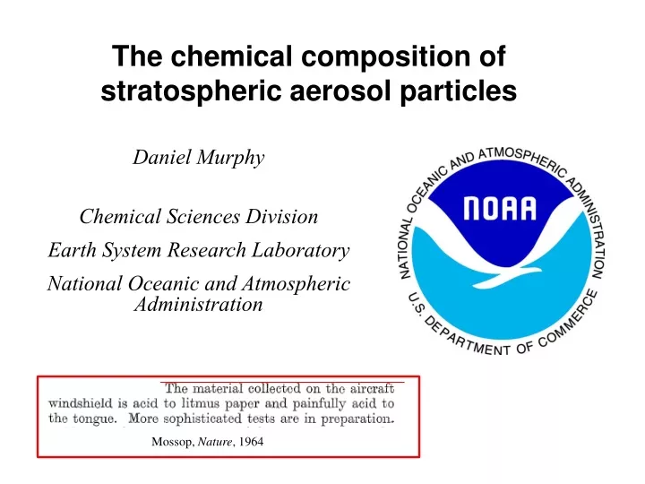 the chemical composition of stratospheric aerosol particles