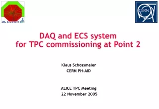 DAQ and ECS system  for TPC commissioning at Point 2