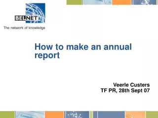 How to make an annual report