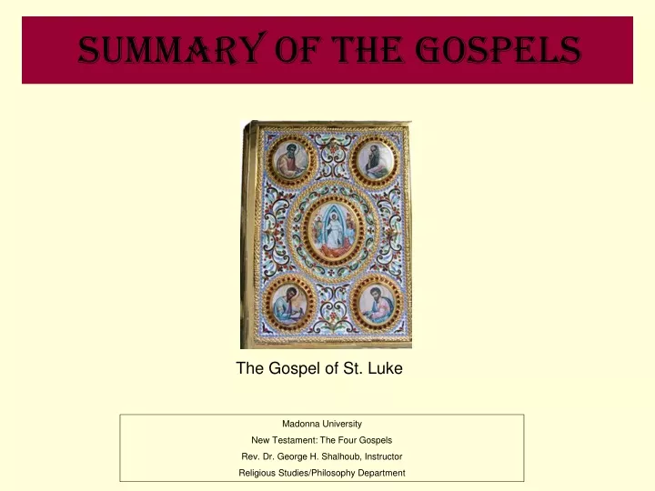 summary of the gospels