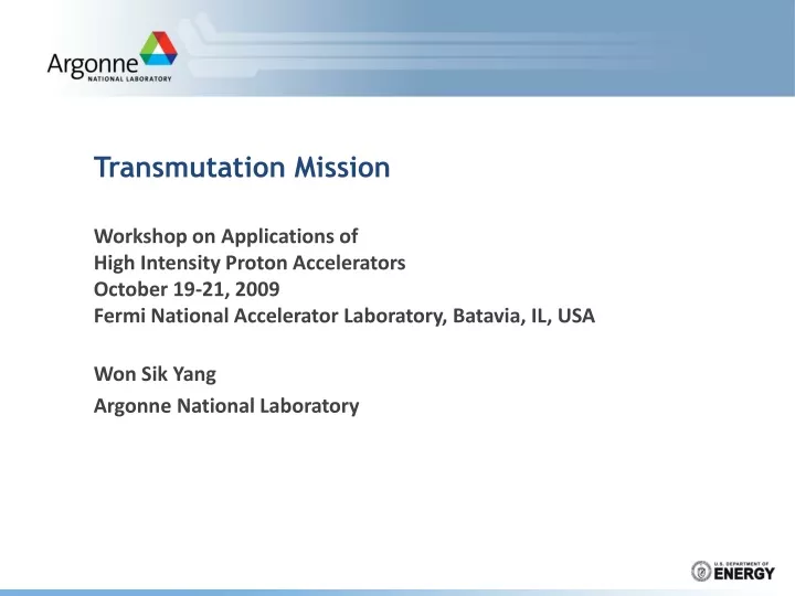 transmutation mission