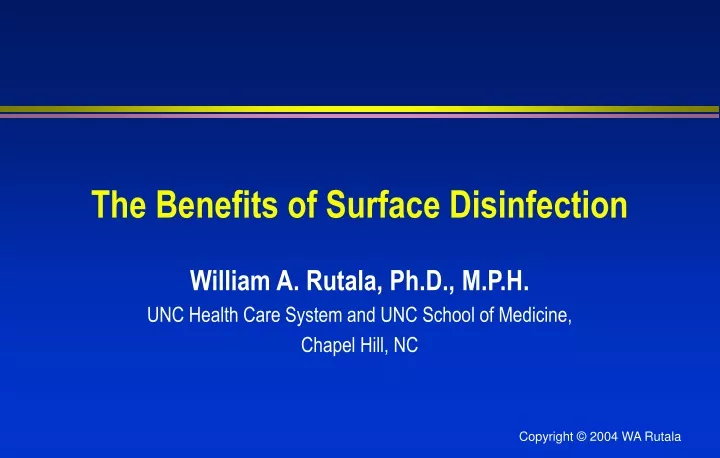 the benefits of surface disinfection