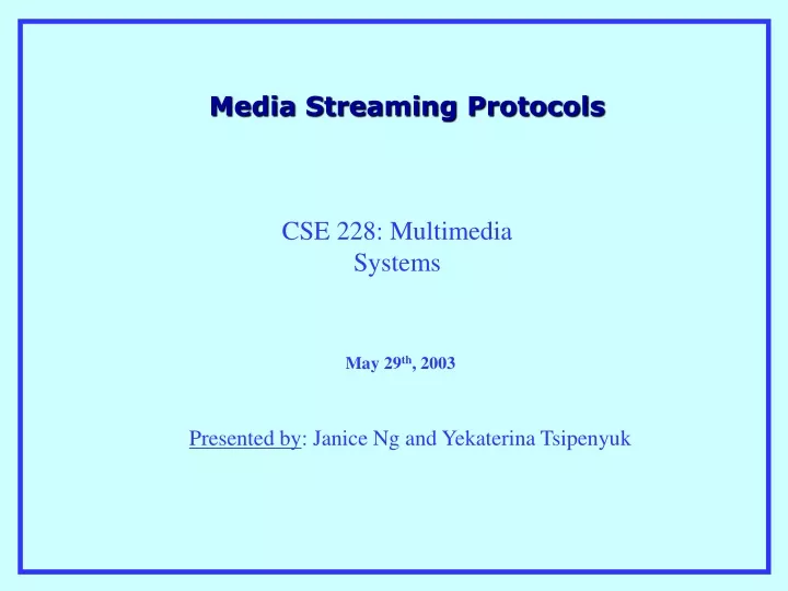 media streaming protocols