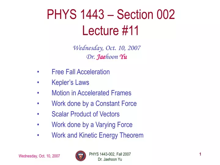 phys 1443 section 002 lecture 11