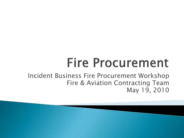fire procurement