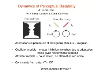 Dynamics of Perceptual Bistability J Rinzel, NYU