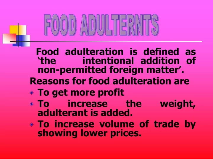 food adulternts