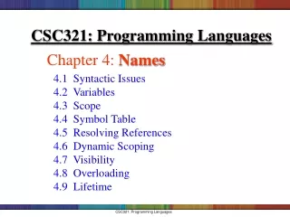 CSC321: Programming Languages
