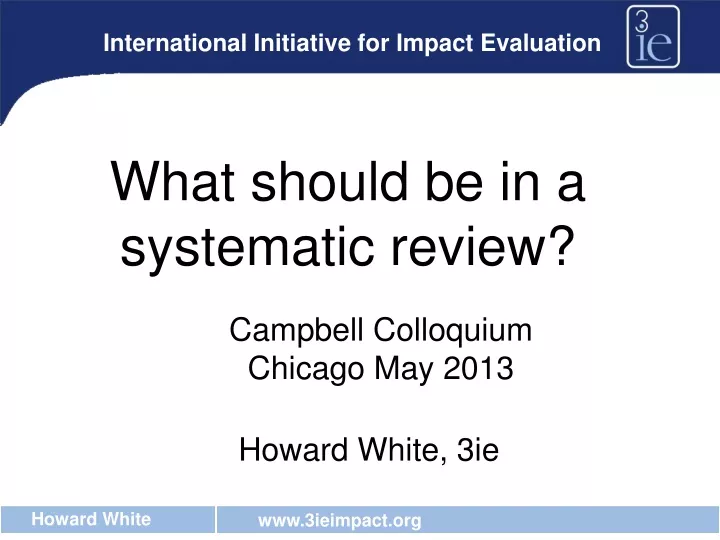 what should be in a systematic review